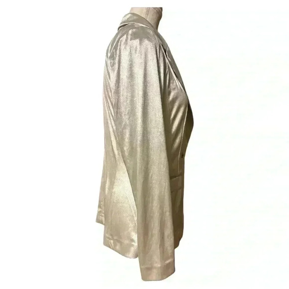 White House Black Market Silver Velvet Long Line Blazer Size Small NWT - Picture 7 of 13